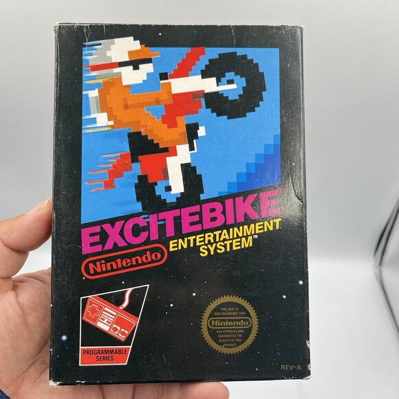 Excitebike Nintendo NES 1985 CIB Black Box Circle Seal Cleaned & Tested - Picture 8 of 14